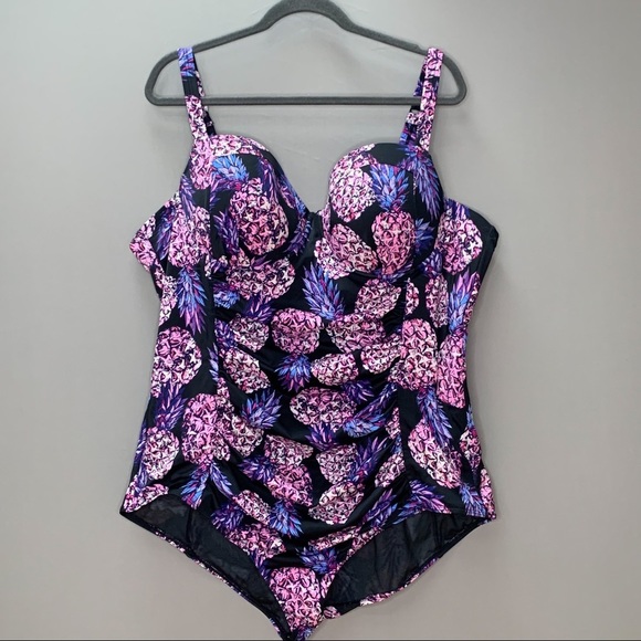 TORRID pineapple print push-up one piece, 4X. - Picture 4 of 6
